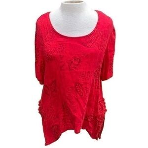 Karin Stevens women’s red blouse,size 16